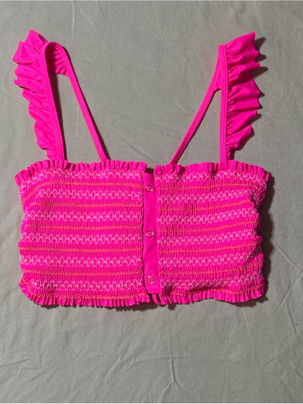 Women’s Ruffle Strap Smocked bikini top